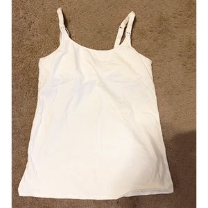 White Spaghetti Strap Nursing Tank Top